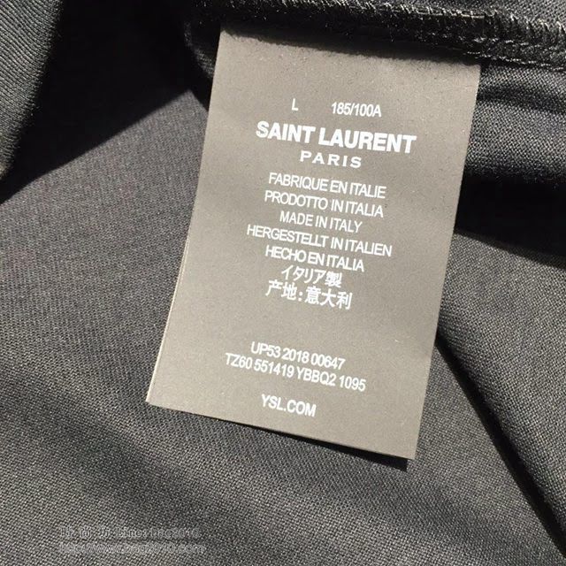 Saint Laurent短袖 19春夏新款 聖羅蘭男士黑色T恤  tzy1702